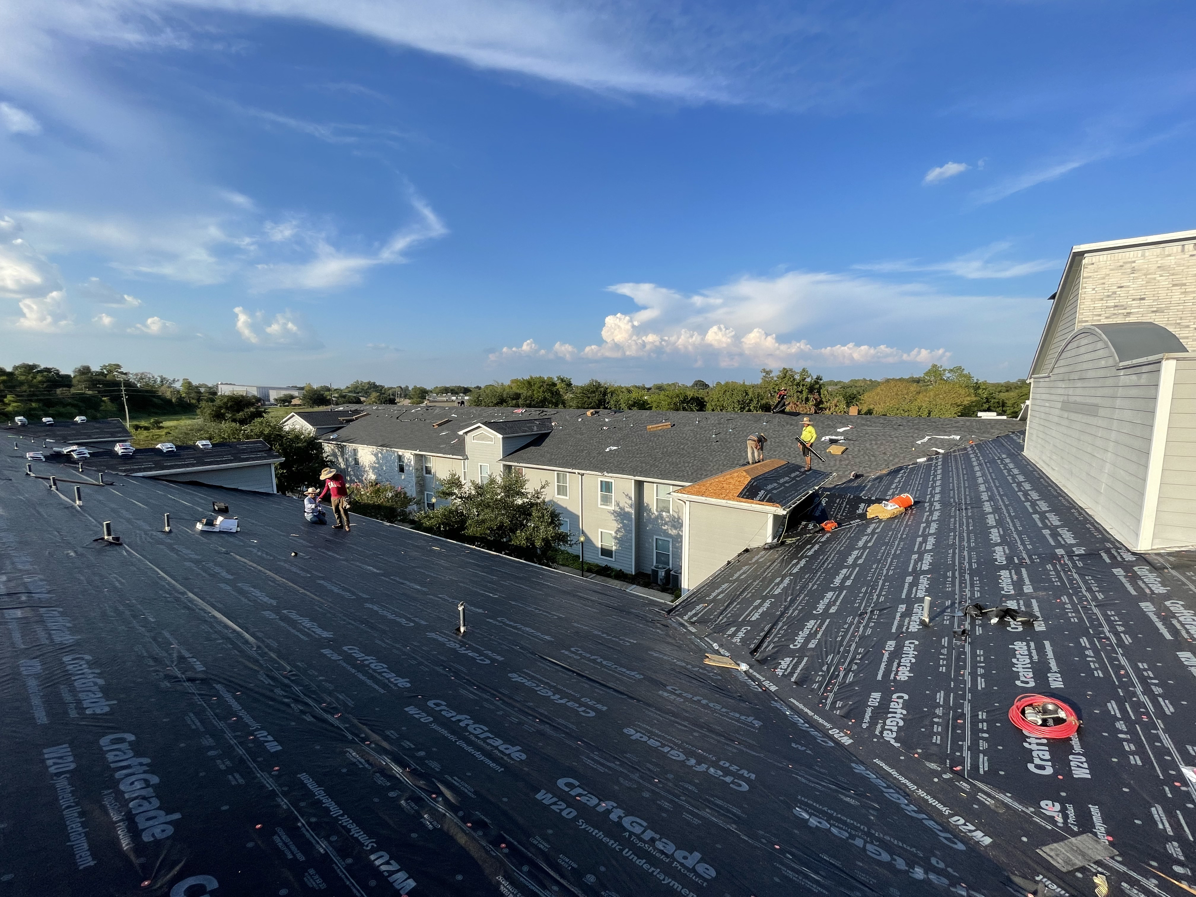 Multi-family roof replacement in progress