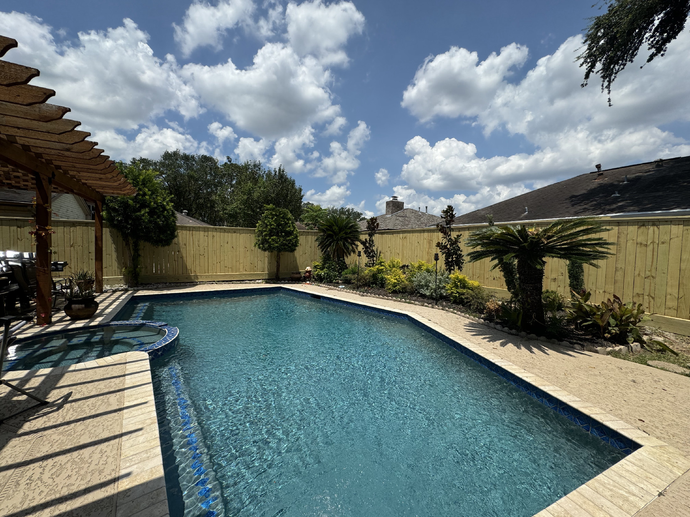 Wooden fence installation