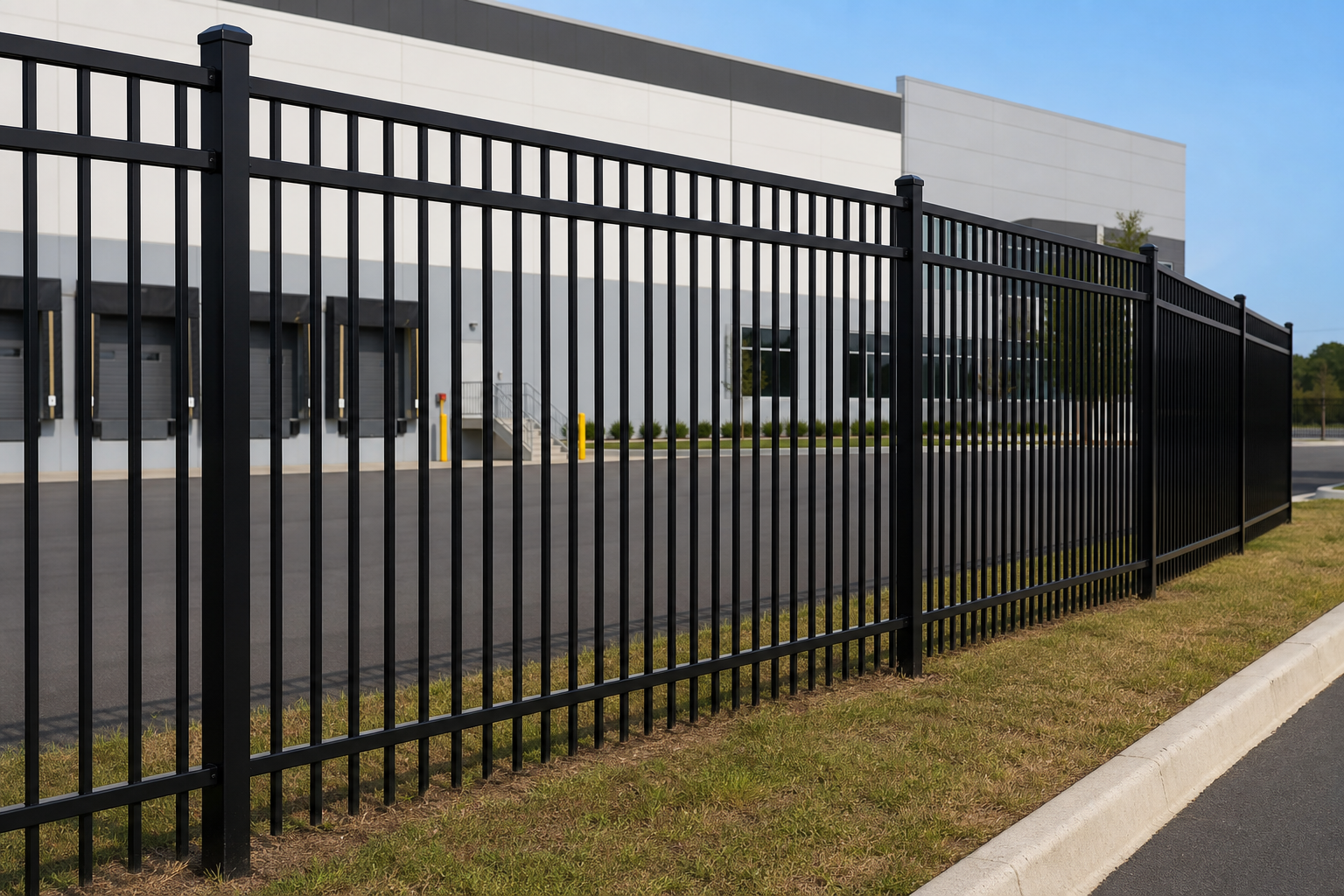 Commercial fence installation