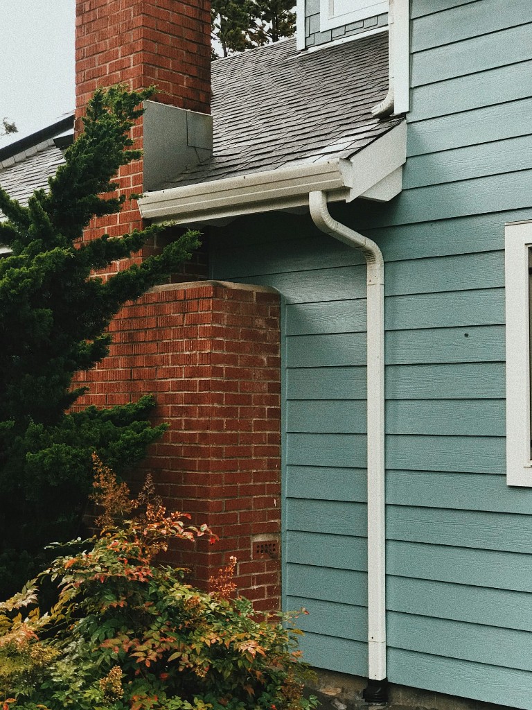 Gutter installation on residential home