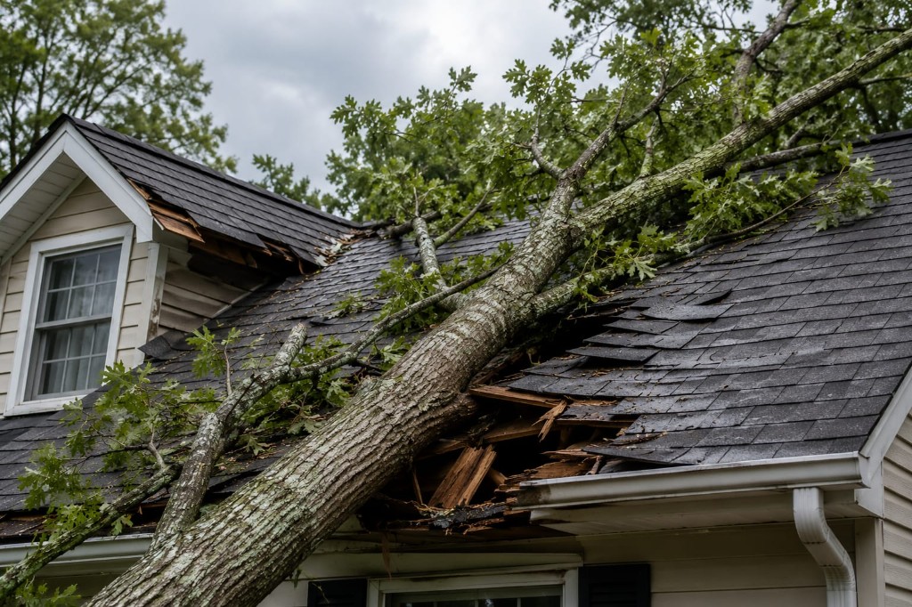 Storm damage roof repair